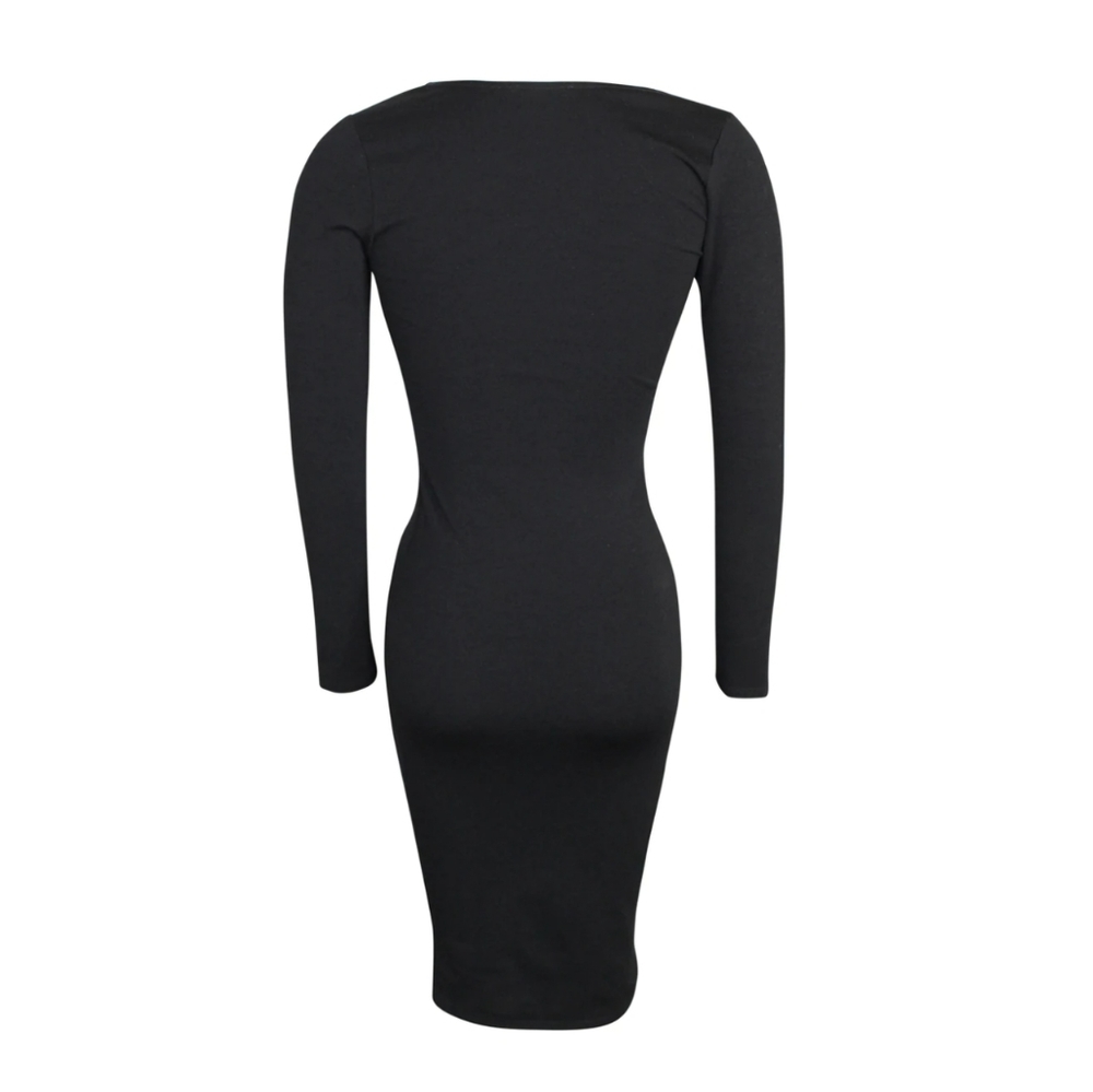 ⬇️🎉👗Donna Mizani Cut Out Tie Front Midi Dress - Picture 3 of 3